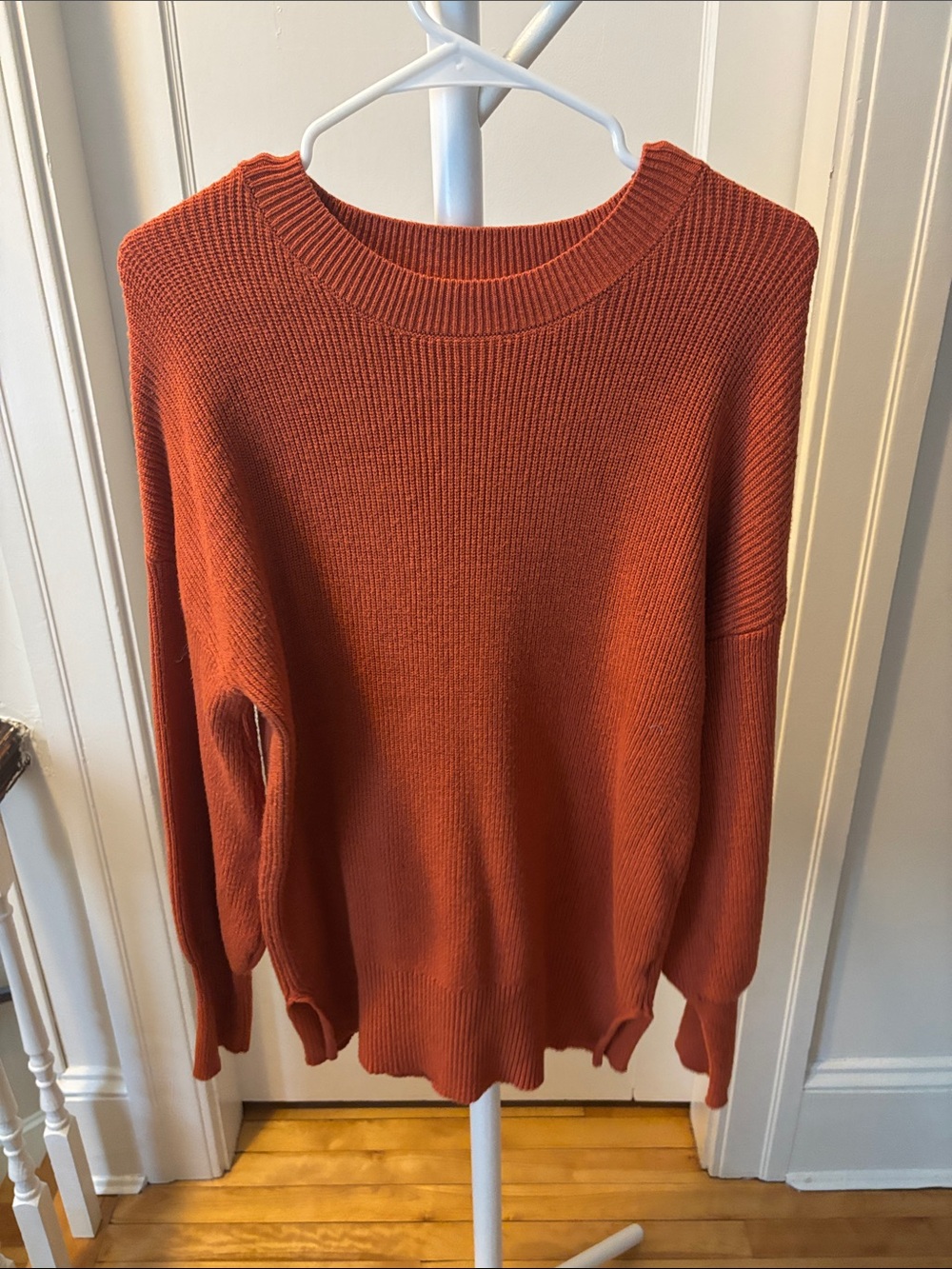 Amazon Women's Ribbed Crewneck Sweater - Rust Orange